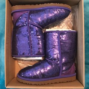 Classic Short UGGs with Purple Sparkles